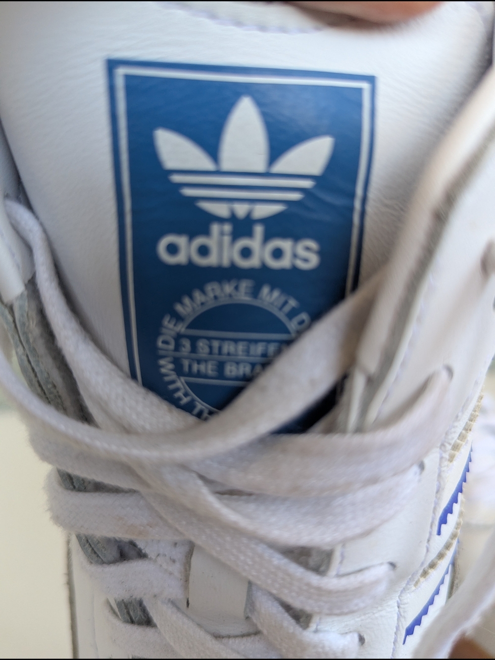 Adidas Samba Classic Leather Sneakers - White / Blue - Picture 2 of 8
